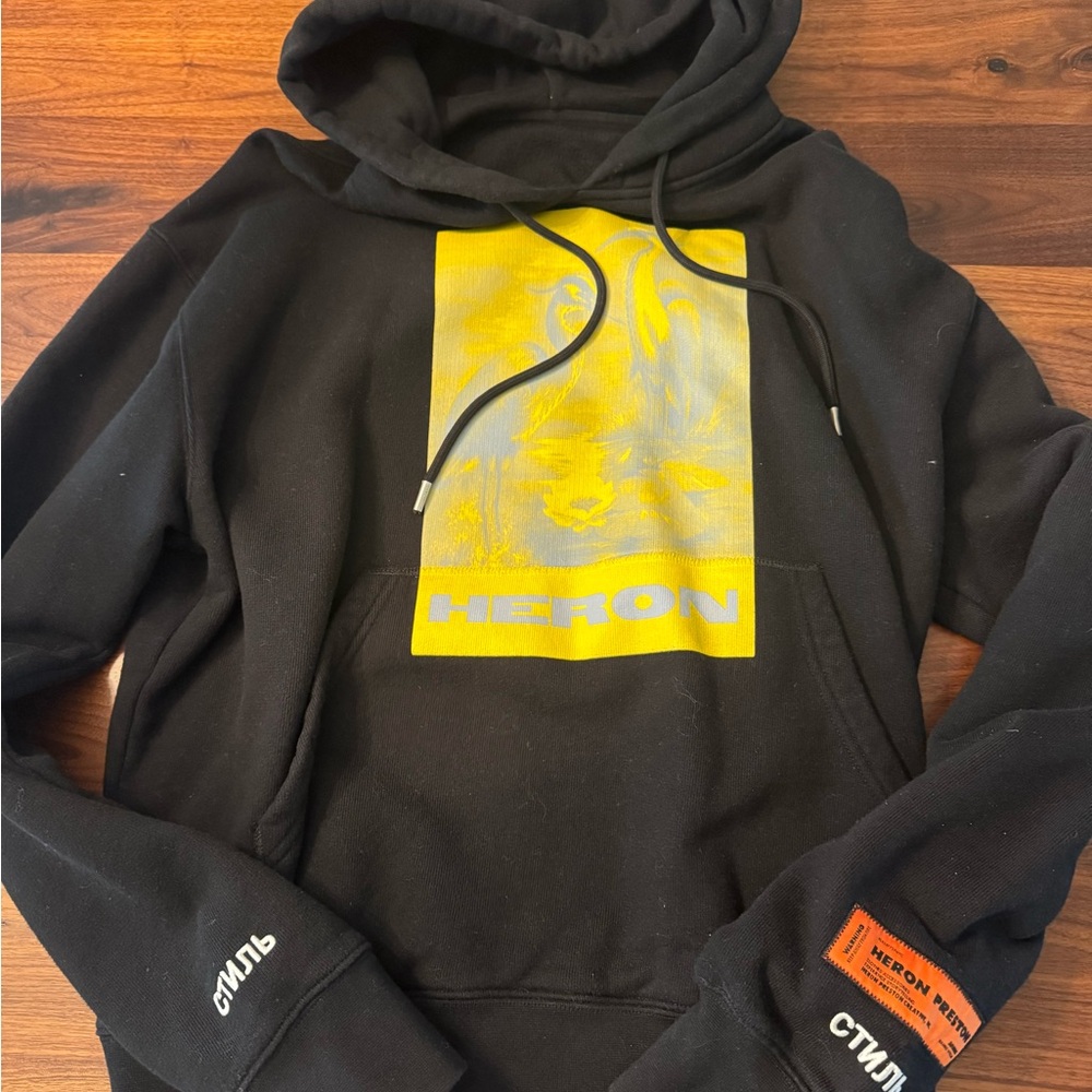 Heron Preston Black Hoodie with Logo